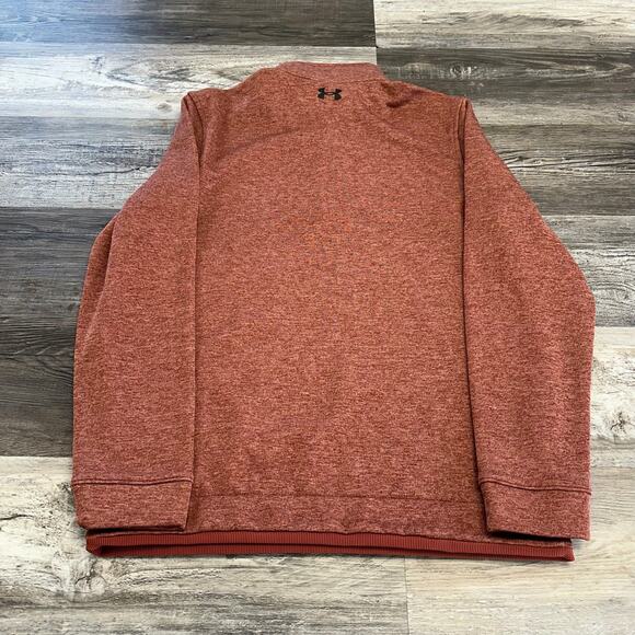 Under Armour UA‎ Storm Golf Red Mens L Loose Cold Gear Fleece 1/4 Zip Sweater - Picture 2 of 9